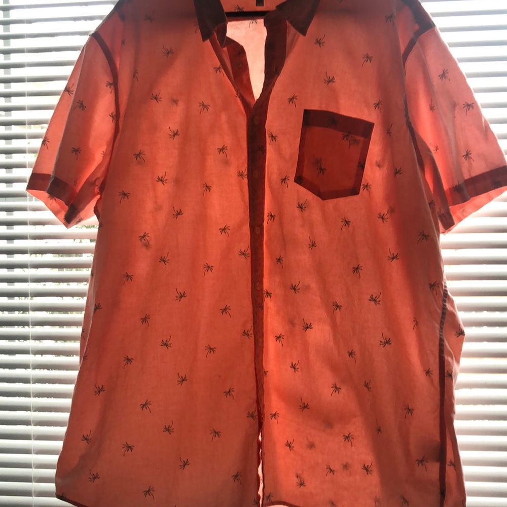 Palm Tree Print Hawaiian Shirt XXL